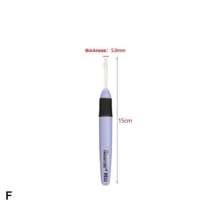 LED Crochet with Light Punch Needle Plastic Handle Knitting Needles Set Light Needle Sewing Kit Multicolour Sewing Tool: F