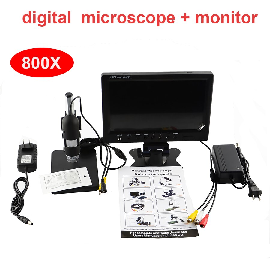 Digital 7 zoll mikroskop Monitor LCD Anzeige elektronische Video mikroskop lupe Anzeige AV ausgang 6W 800x480 Pixel 12V