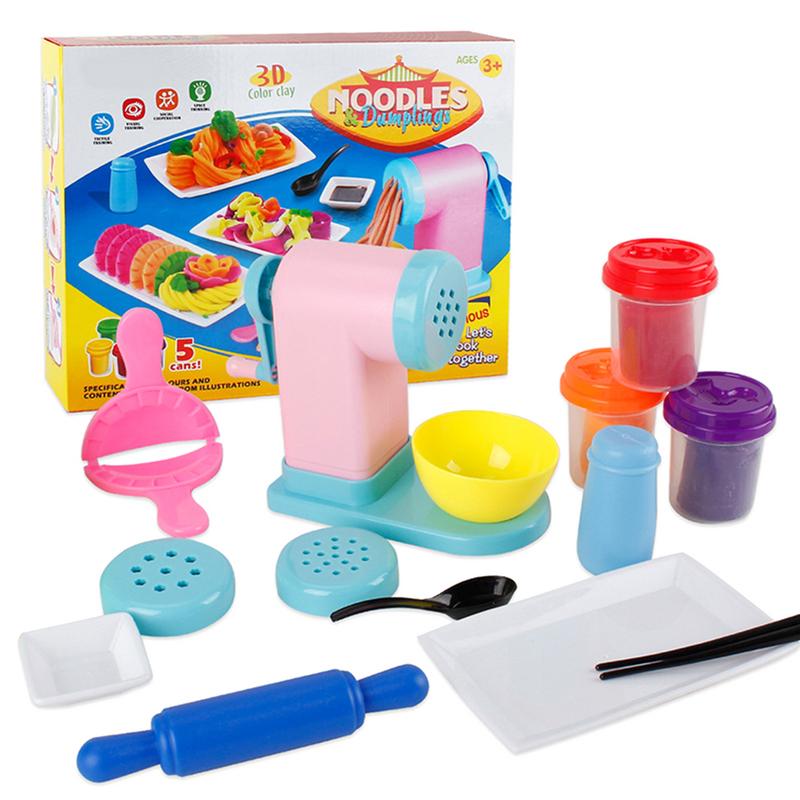 Kit de cocina de plastilina de plástico para niños, herramienta para hacer Dumplings y fideos, plastilina para niños, divertido modelado de masa: Default Title