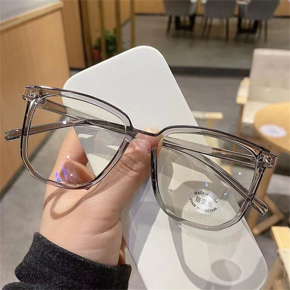 Montura de gafas de ordenador transparente, gafas cuadradas Anti luz azul, gafas opacas, lentes ópticas, hombres y mujeres