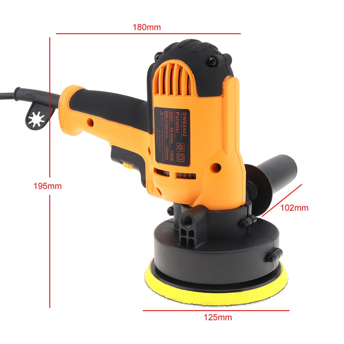 220V 700W Electric Polisher Waxing Machine Floor Scratch Repair Sealing Glaze with 5 Accessories and Self-adhesive Sanding Disc