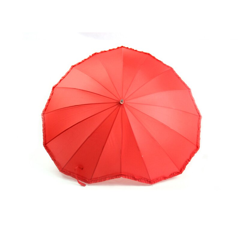 Paraguas en forma de corazón rojo, corazones de melocotón, paraguas de mujer para de San Valentín, boda, Compromiso, accesorios para fotos, mango largo sin brellas