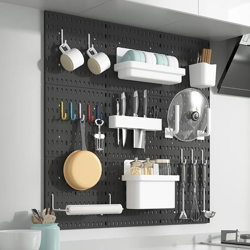 DIY Stecktafel Zubehör Küche Organisation Kein Bohrer Hängen Regal Lagerung Haken Zauberstab Organizer Handwerk Für Garage Zimmer