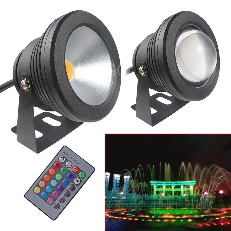 LED lumière sous-marine IP67 12 V 10 W fontaine extérieure lumière inondation piscine Spot lampe paysage lampe lentille convexe/lentille plate