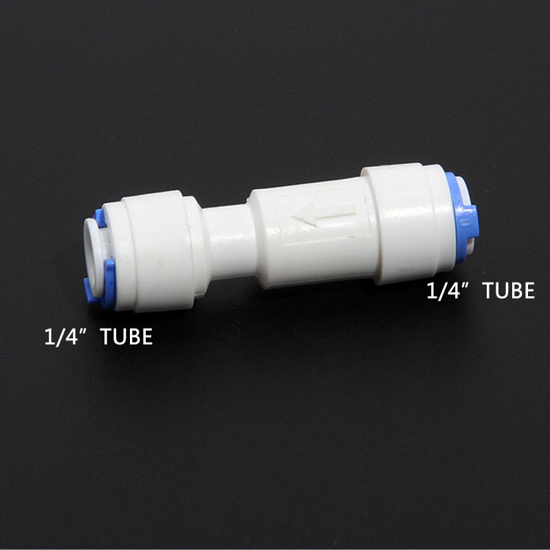 1/4''-1/4'' tube white check valve Straight-through 6.5MM joint Pipe connector of reverse osmosis system water purifier fittings