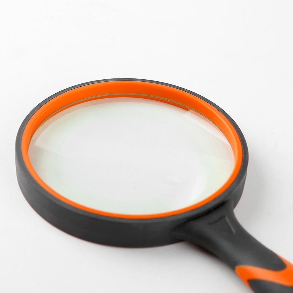 10X Rubber Handle High Magnifying Glass Handheld Portable Glass Lens Magnifier for Jewelry Reading Newspaper