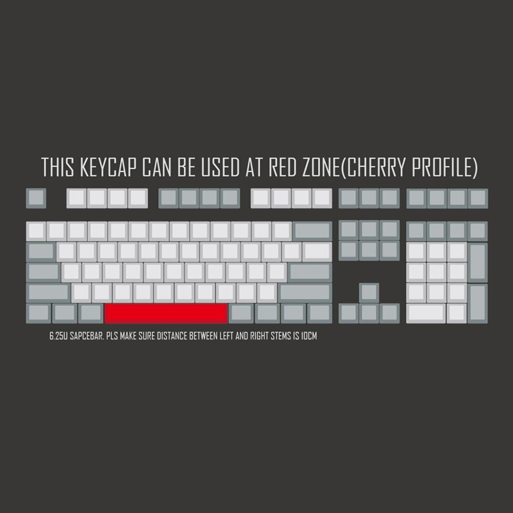 Replace SpaceBar Keycap PBT Five Sides Dye-Subbed Spacebar 6.25U Cherry Profile Space Bar Keycap for DIY Mechanical Keyboard gk6