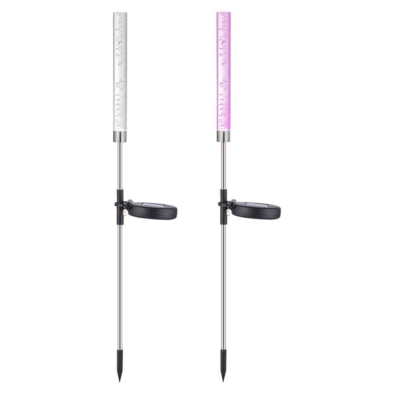 1 stk haven sollys udendørs boble rør stick lys sol akryl rgb multi farve skiftende vandtæt led lys dekor
