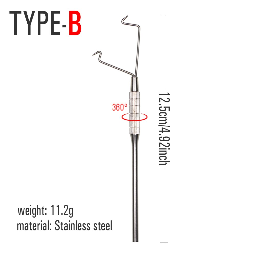 ICERIO Fly Tying Tools Hexagonal Brass Handle Stainless Steel Whip Finisher