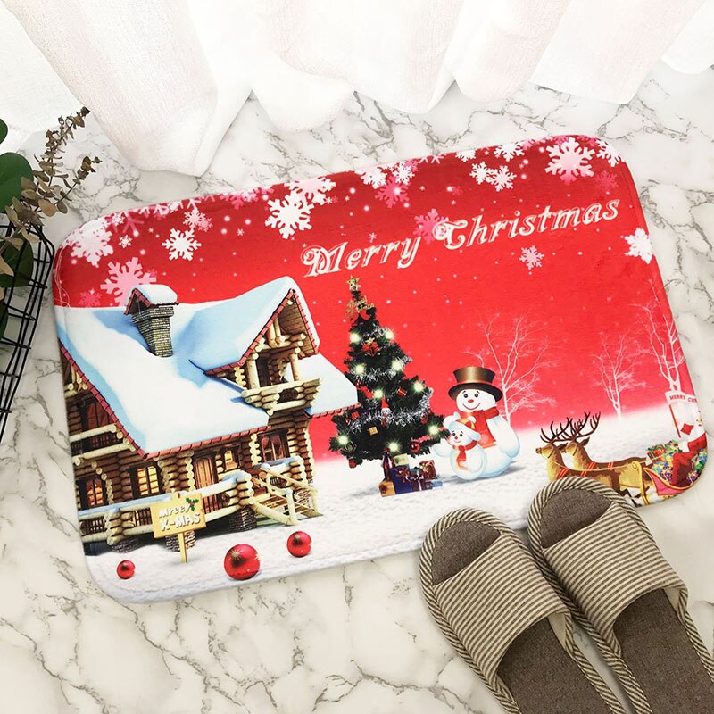 God jul matte utendørs teppe dørmatte nisse ornament julepynt til hjemmet xmas navidad dekor noel år: Stil 4