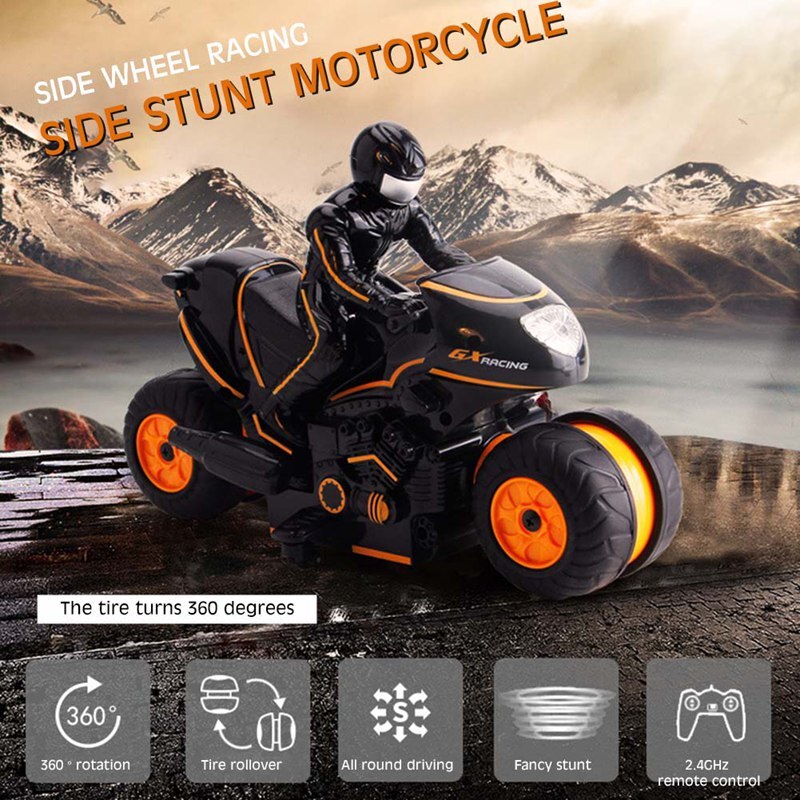 360 Rotating Drift High Speed Climbing Motor Toys Remote Control Motorcycle Car Toys 2.4G RC Stunt Motorcycle