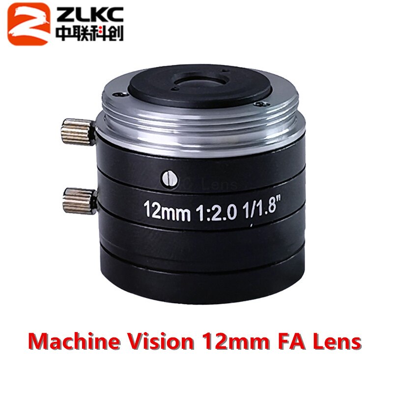 5mp manuella irislinser 4mm 6mm 8mm 12mm 16mm 25mm 35mm 50mm 75 mm fast fokal  f2.0 1/1.8 tums c-fäste lättviktslins för maskinseende: 12mm fa lins