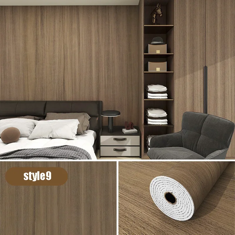 Papel tapiz autoadhesivo impermeable de PVC, rollos de pared para muebles, gabinetes, película decorativa de vinilo, pegatinas de grano de madera para decoración del hogar: 45cm * 5m / Marfíl