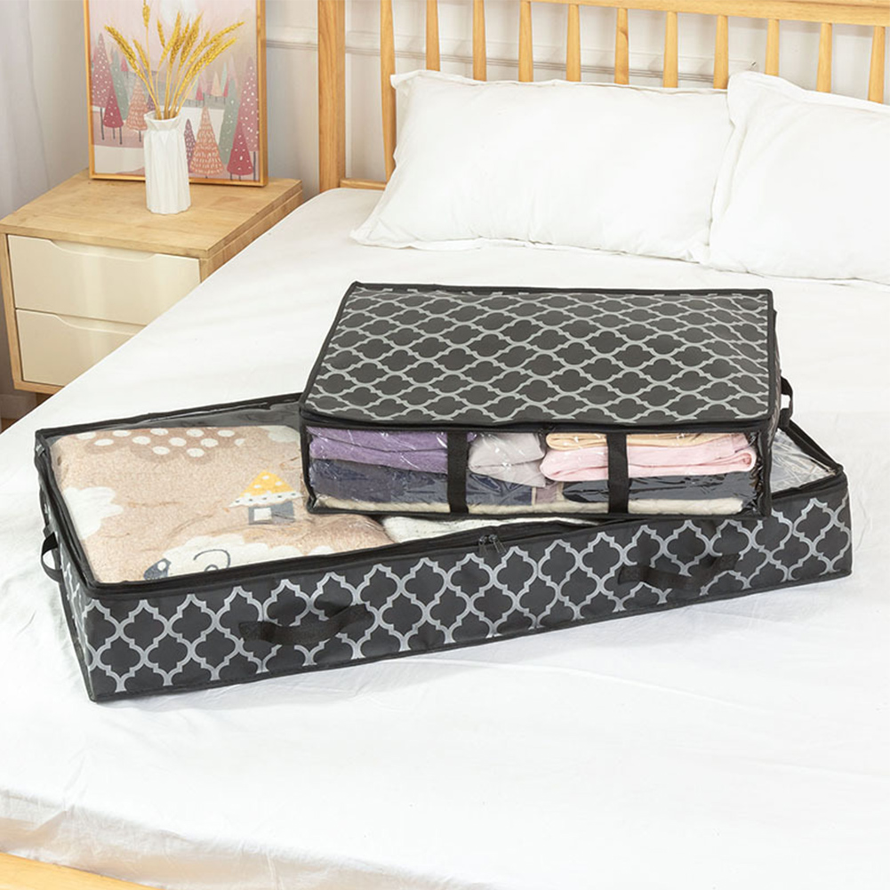 40L Underbed Storage Bag Foldable Quilt Clothes Storage Bag Large Capacity Dustproof Toys Bags Moisture Dust Proof Organizer