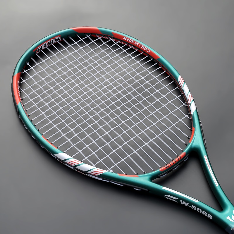 Komposit kolfiber tennisracketar för vuxna män kvinnor träningsracket med väska padel raqueta tenis raketi: Grön