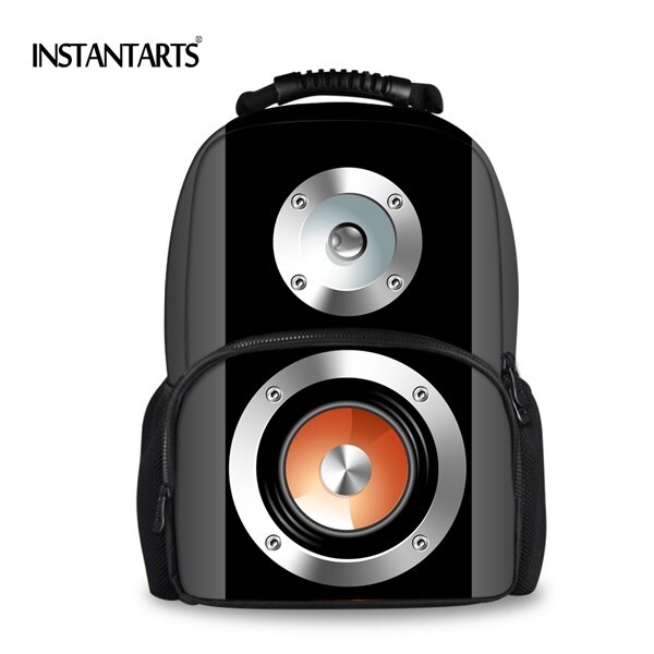 INSTANTARTS Boys Felt Backpacks for Children School Bag 3D Loud Speaker Printing Travel Shoulder Bags Casual Laptop Ruacksacks: CC2385A