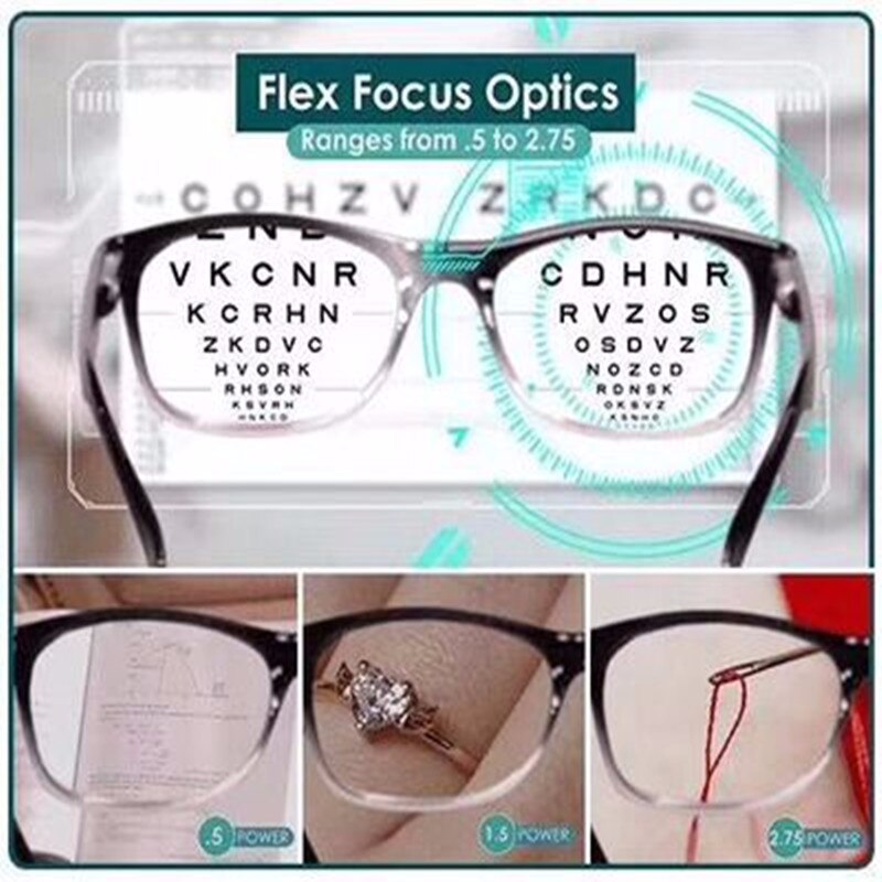 1PCS As Seen on TV Put Everything Into Clear Focus Auto-Adjusting Reading Glasses Eyewear +5 To +250