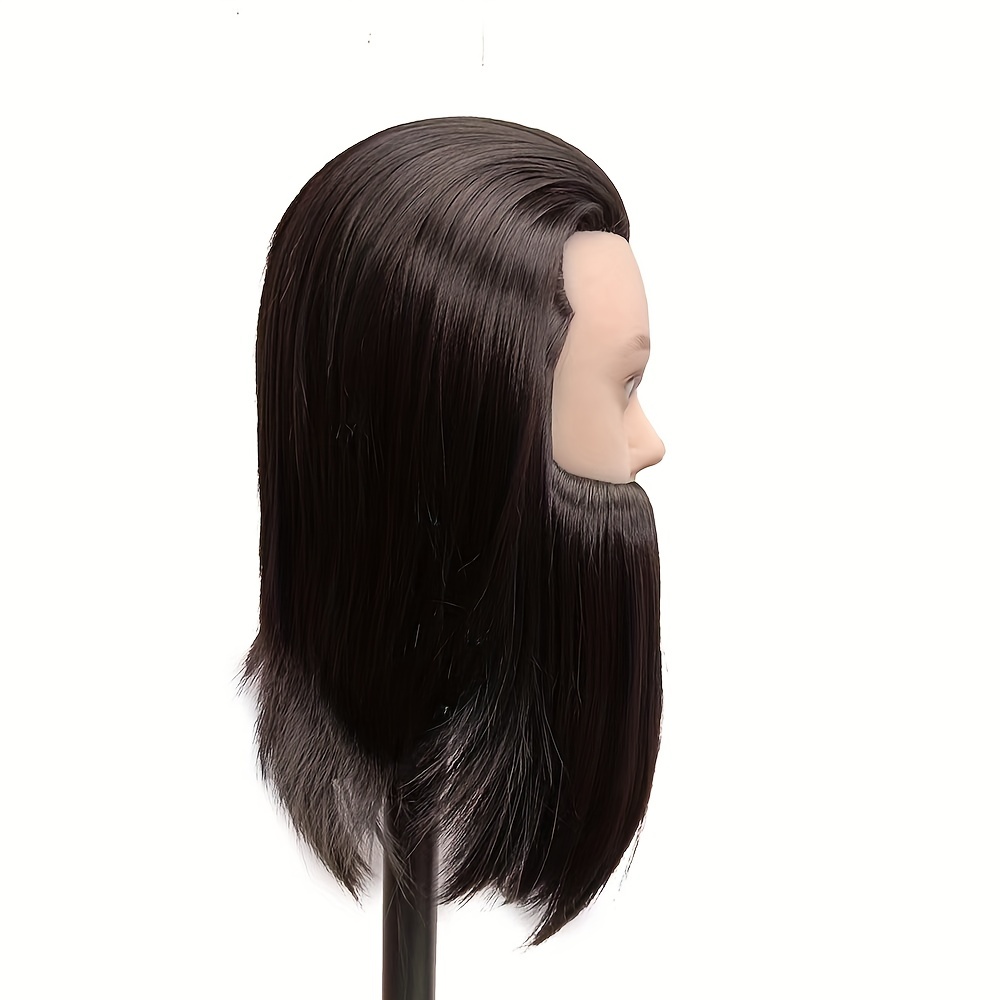 Male Model Head Compound Fibre Silk Hairdresser Styling Training Head Mould Beauty Doll Hair For Practice Cutting Braiding With
