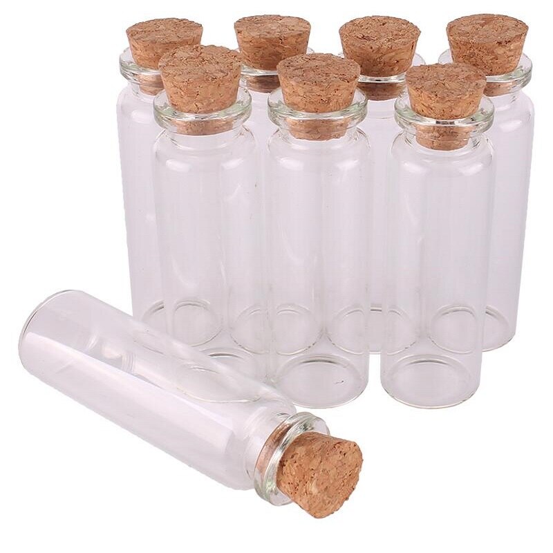 5 piezas 5ml 10ml 15ml 20ml frascos de vidrio tapón de corcho adornos contenedor Mini deseo botellas vacaciones boda hogar Decoración tarros
