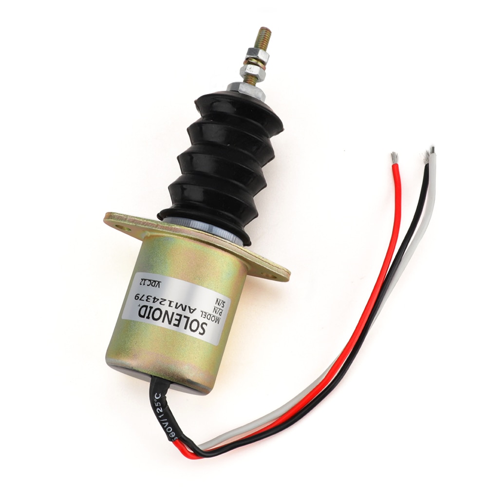12V Steel Housing Diesel Engine Shut off Stop Solenoid Valve Replacement Kit AM124379 YC101656