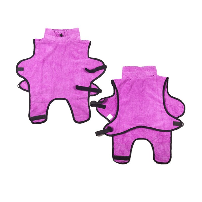 Dog Bathrobe Pet Dog Bath Towel For Small Medium Large Dogs Polyester Super Absorbent Pet Drying Towel: Purple / M