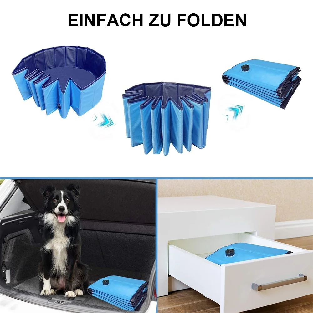 Pet Pool Portable Swimming Tub Foldable Dog Bath Foldable Pet Bathing Tub Dog Bathtub Outdoor Indoor Collapsible Bathing Pool