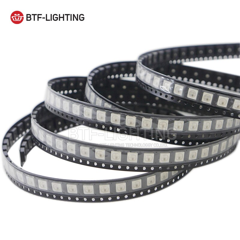 Ws2812b led chip 10 ~ 1000 stk 5050 rgb smd sort/hvid version  ws2812 individuelt adresserbar digital 5v
