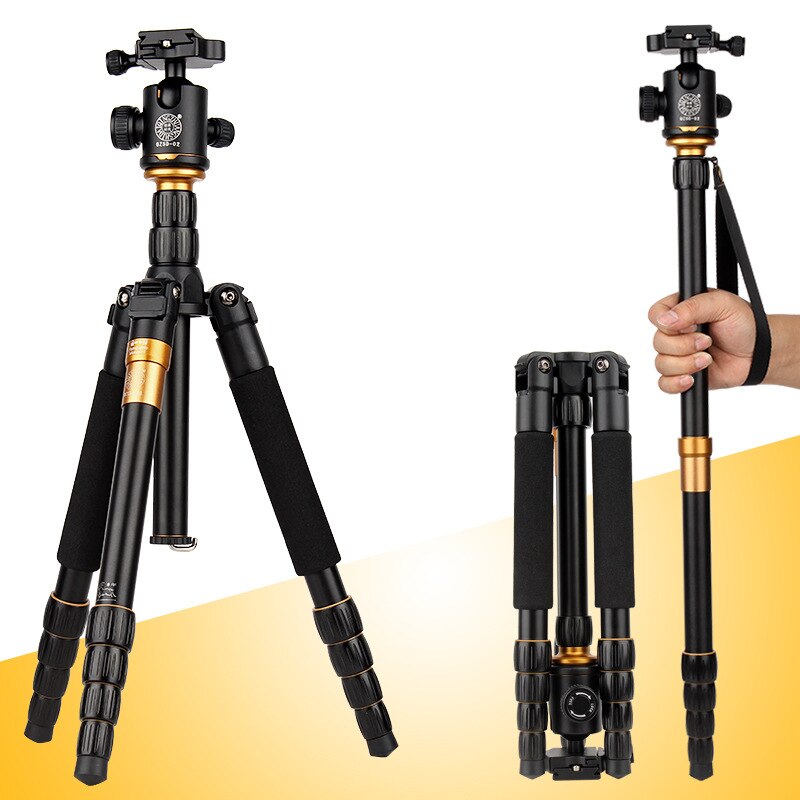QZSD-trípode y monopié Q666 Pro QZSD-02, para cámara Digital SLR, soporte de carga de 35cm y 15Kg