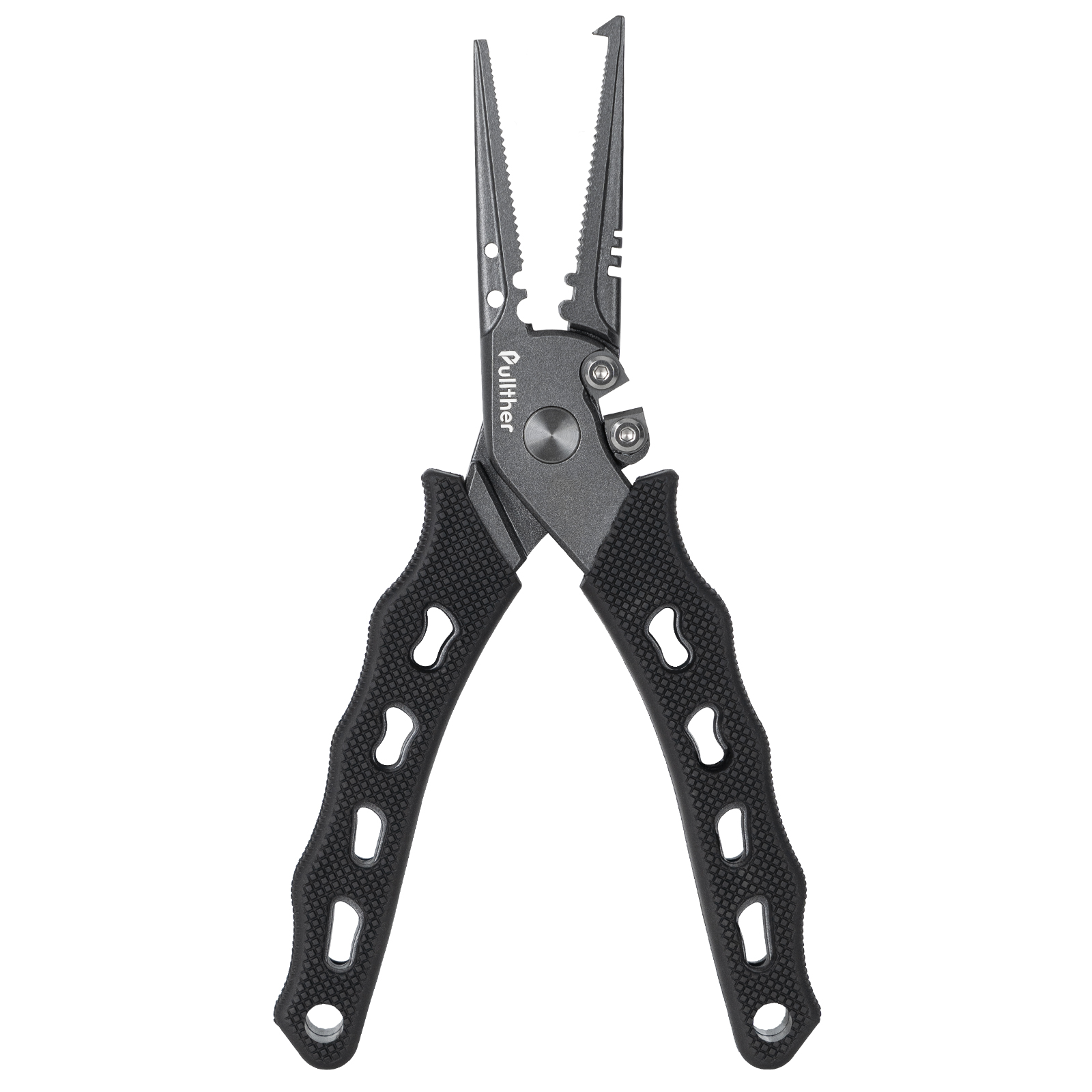Alicates de pesca de acero inoxidable Pullther, cortadores de línea trenzada multifuncional, juego de alicates removedores de anzuelos, herramientas de aparejos de pesca: Negro