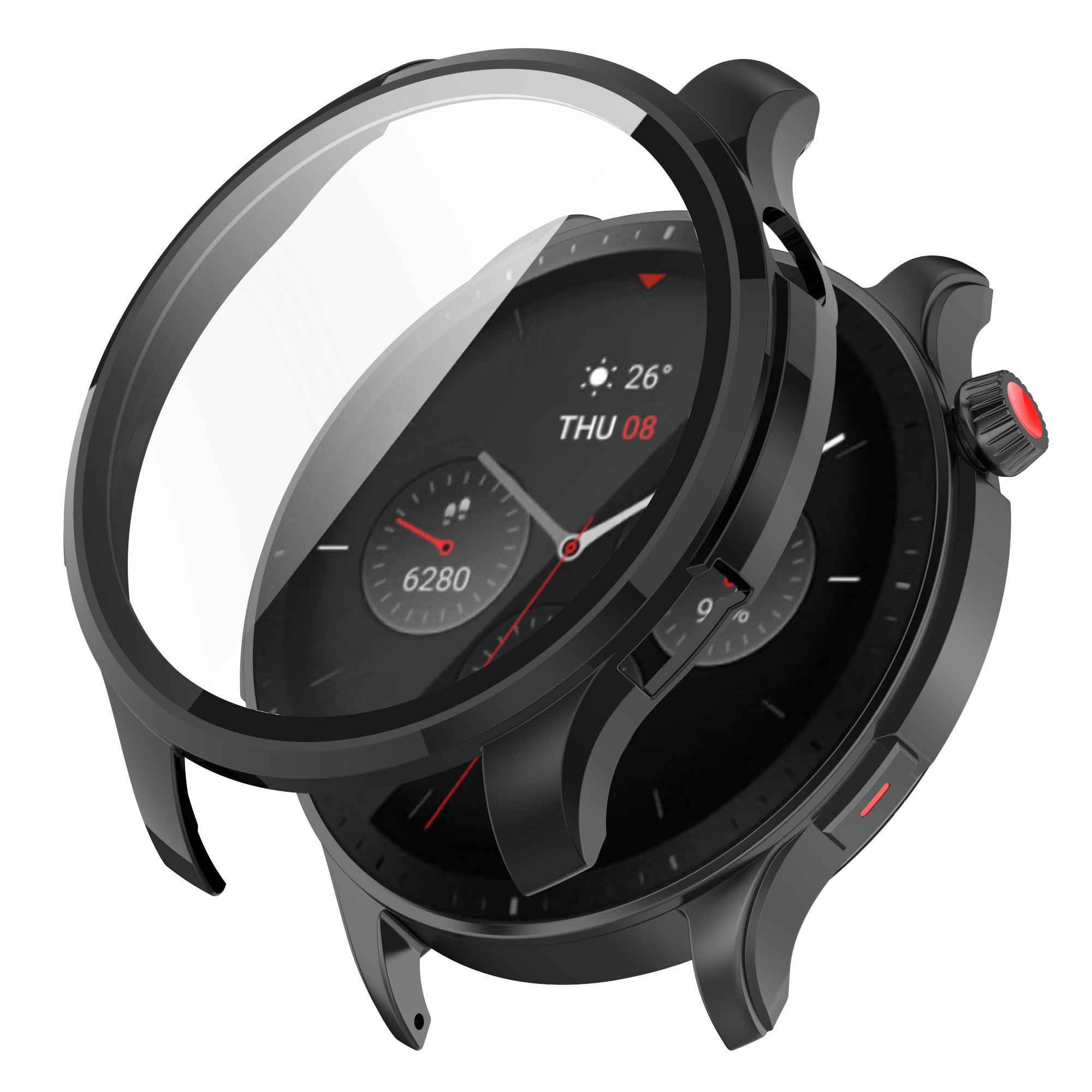 Gehärtetem Glas Bildschirm Schutz Für Xiaomi Amazfit GTR 4 Smartwatch Schutzhülle Für Huami Amazfit GTR 4 fallen Stoßstange Hülse: Schwarz