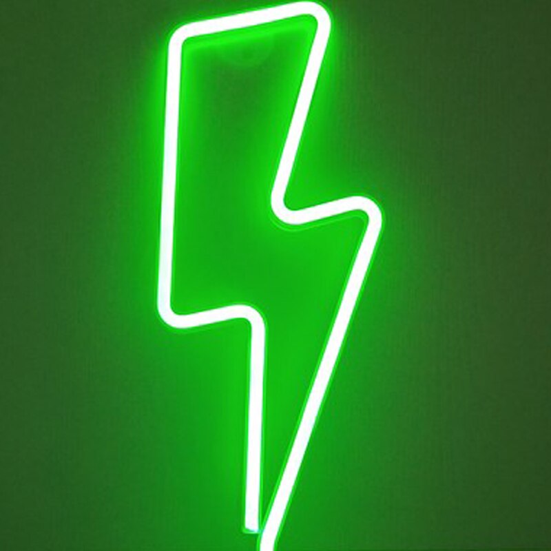 Rayo de luz LED con señal de neón, lámpara colgante de pared, decoración de habitación, decoración para el hogar, boda,: Green Lightning