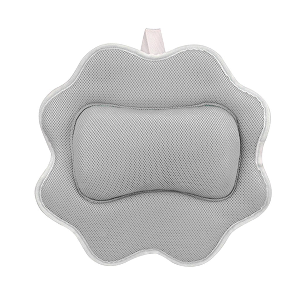 Avec crochet tête cou 5D Air maille bain oreiller universel antidérapant épaule Support baignoire coussin forme de tournesol lavable en Machine
