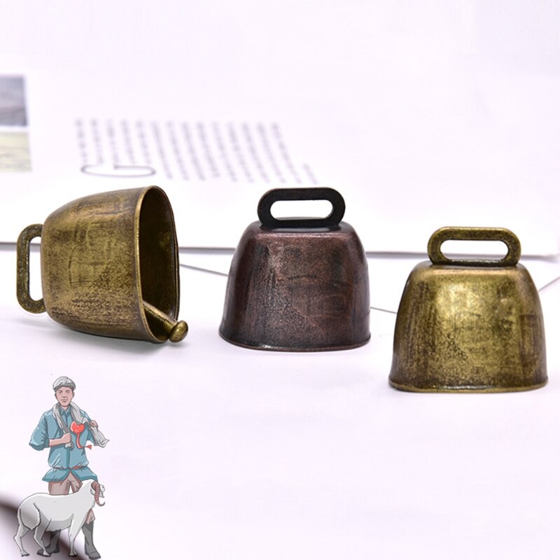 3Pcs Cow Horse Sheep Grazing Bell Farm Animal Cattle Sheep Anti Lost Copper Bells Loud Crisp Spread DIY Accessories