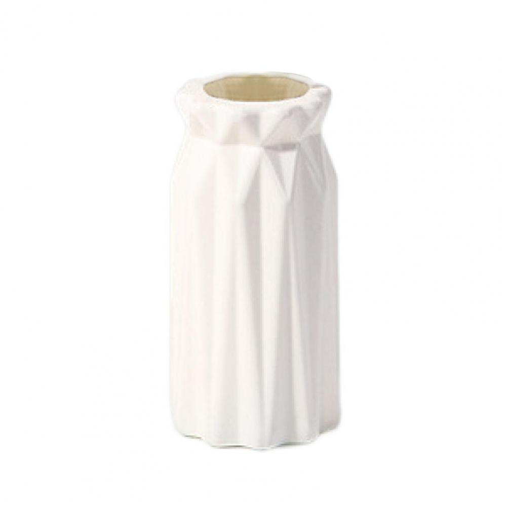 1pc nordische Blumenvase moderne Vase Pflanze Blumentopf Schreibtisch-Aufbewahrung flasche Wohnzimmer Wohnkultur Ornamente Pflanzen Vase: Weiß