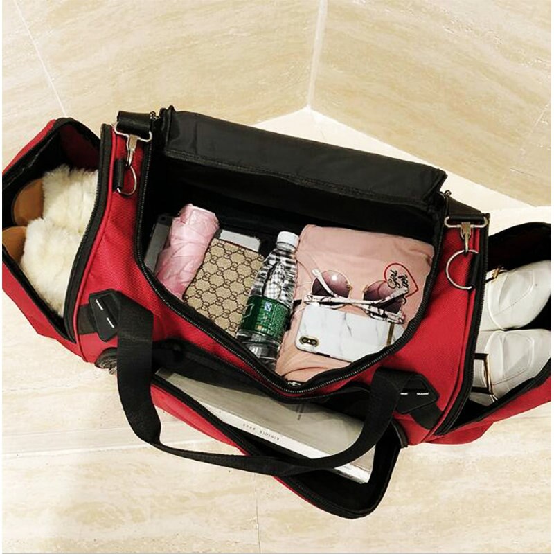 Lightweight Training Bag Canvas Outdoor Bag Large Capcity Women Travel Bag Independent Shoe Position Fitness Handbag Sport Bags