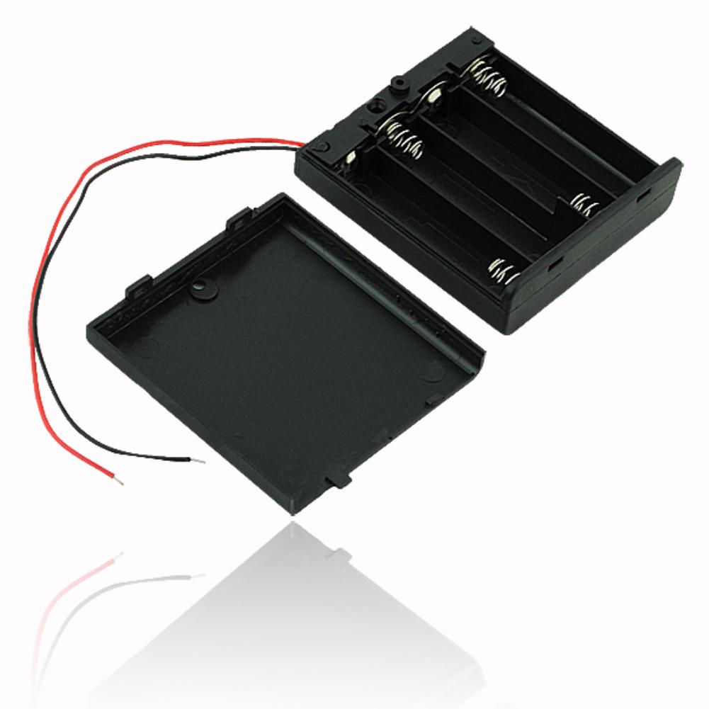 Plastic Aa/Aaa Batterij Opslag Houder Box Case + Wire Kabel Voor 2/3/4x Aaa 2/3/4x Aa Oplaadbare Batterijen