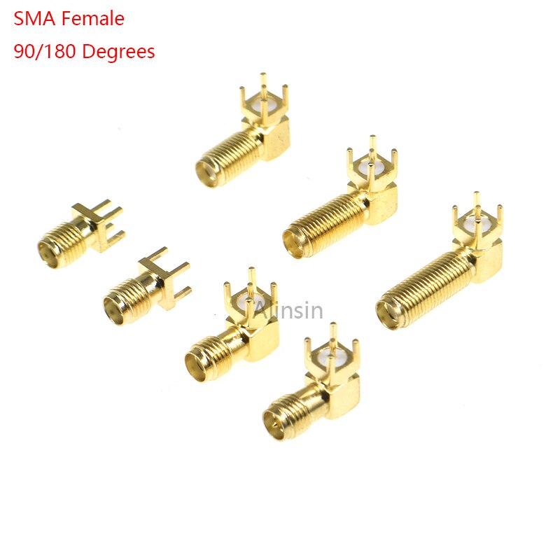 10PCS SMA KE/KHD/KWE RF Adapter Female jack connector Right Angle/Straight Solder type Antenna CONNECTOR PCB Mount 17MM 20/23 MM