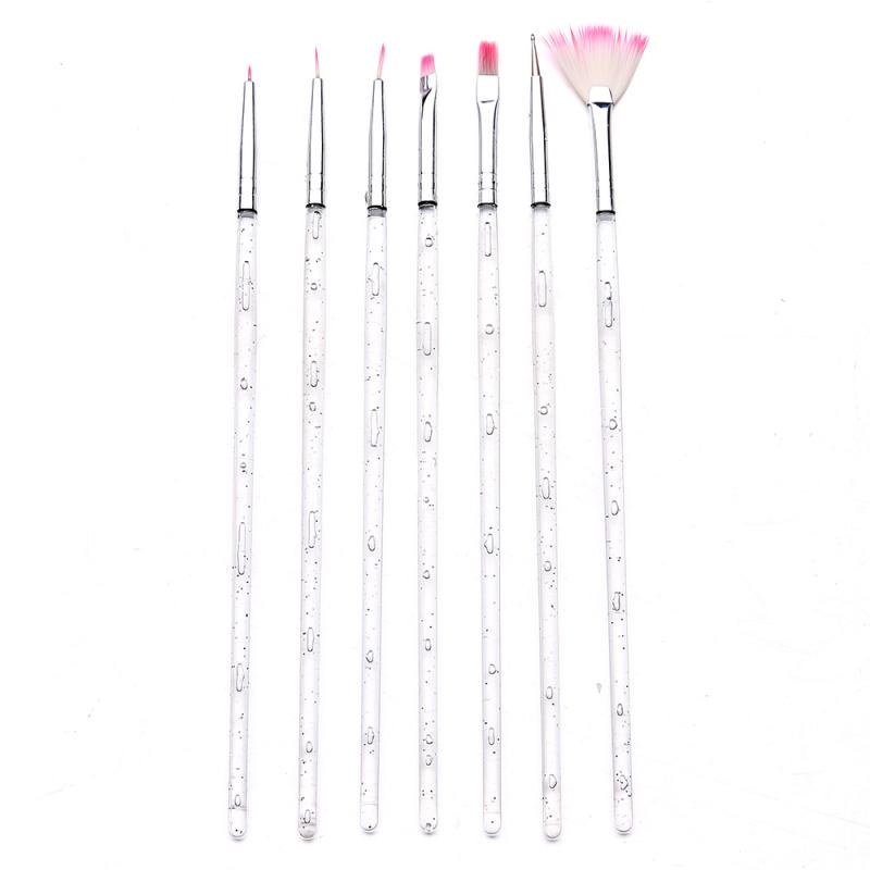 15 stk/sæt nail art børstesæt uv gel liner pen pensel prikkepen neglelak gradient maling tegnepen nail art værktøjssæt: 04