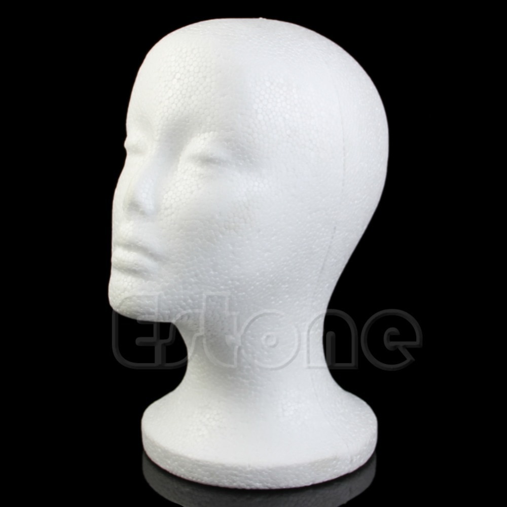 Female Styrofoam Foam Mannequin Manikin Head Model For Wig hair Hat Glasses Display