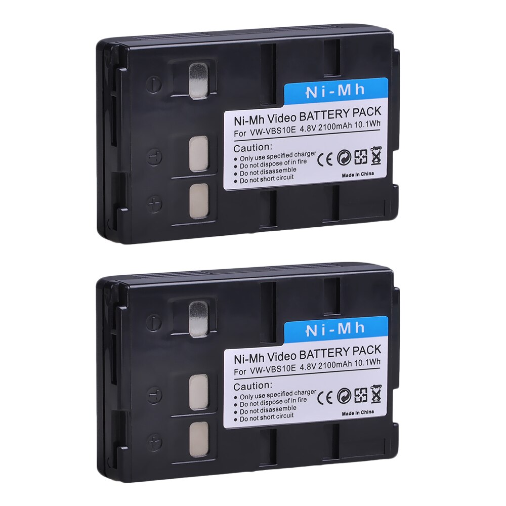 2100mAh VW-VBS10E VW-VBS10 Ni-Mh Video Battery for Panasonic NV-X100, NV-VX9, NV-VX7A VW VBS10E VBS10 HHR-V211 VSB0200 P-V211: 2x Battery