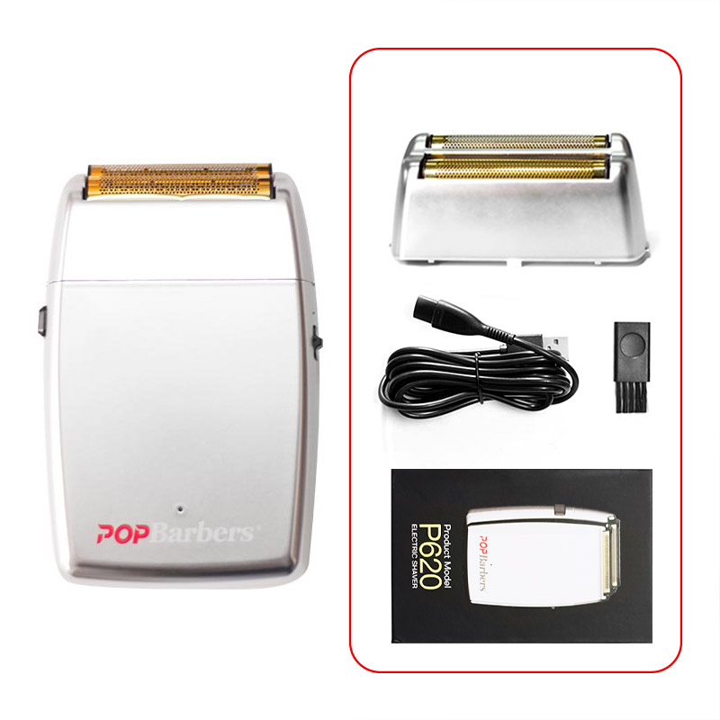 11000 RPM POP Barbers P620 Electric Men's Beard Trimmer Double Foil Shaver Electric Shaver USB Hair Cutting Machine: MULTI