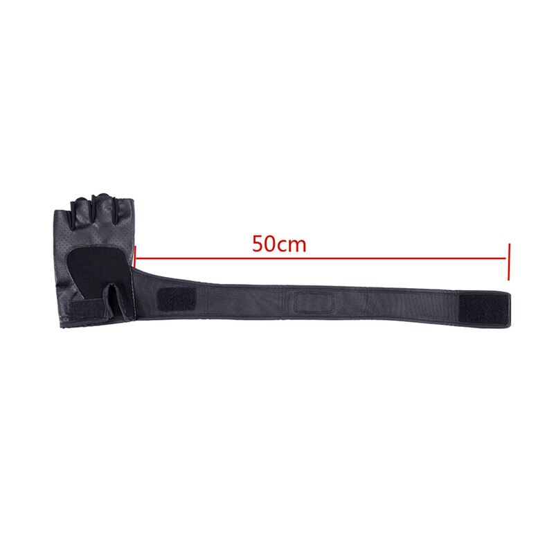 Guantes de cuero para levantamiento de pesas, de medio dedo, para entrenamiento, soporte de muñeca, transpirable, para gimnasio, deporte, Fitness