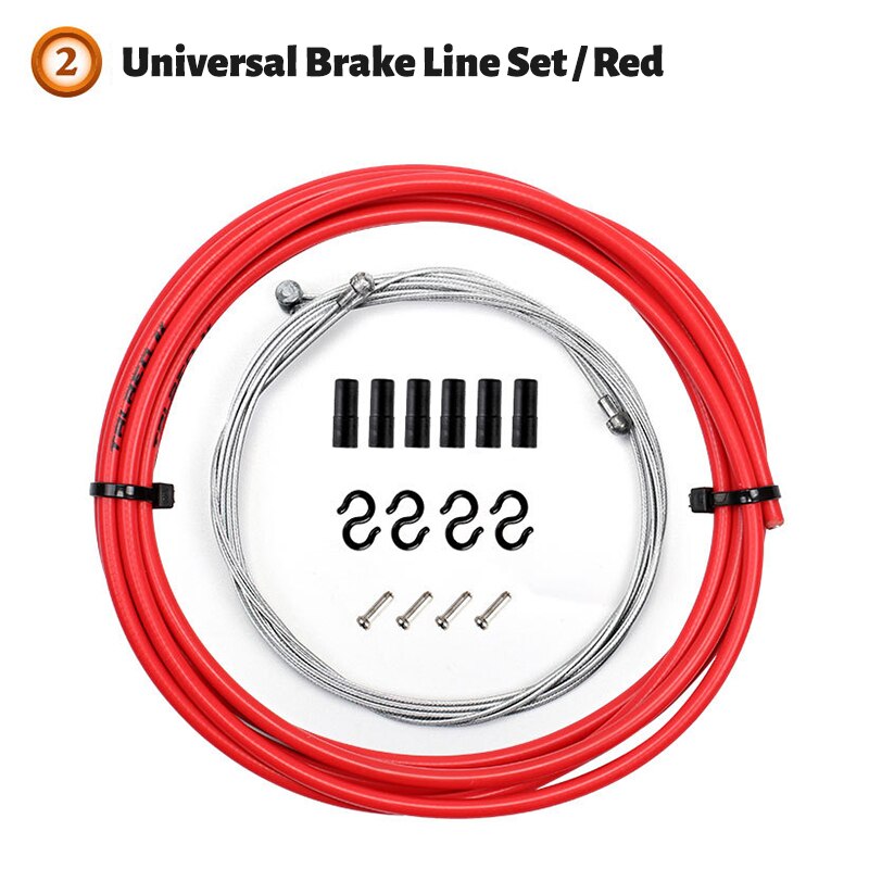 1 Set Front/ Rear Brake Gear Cable For MTB Road Bicycle Brake Line Bicycle Speed Line Fixed Gear Shifter Gear Brake Cable Cores: red