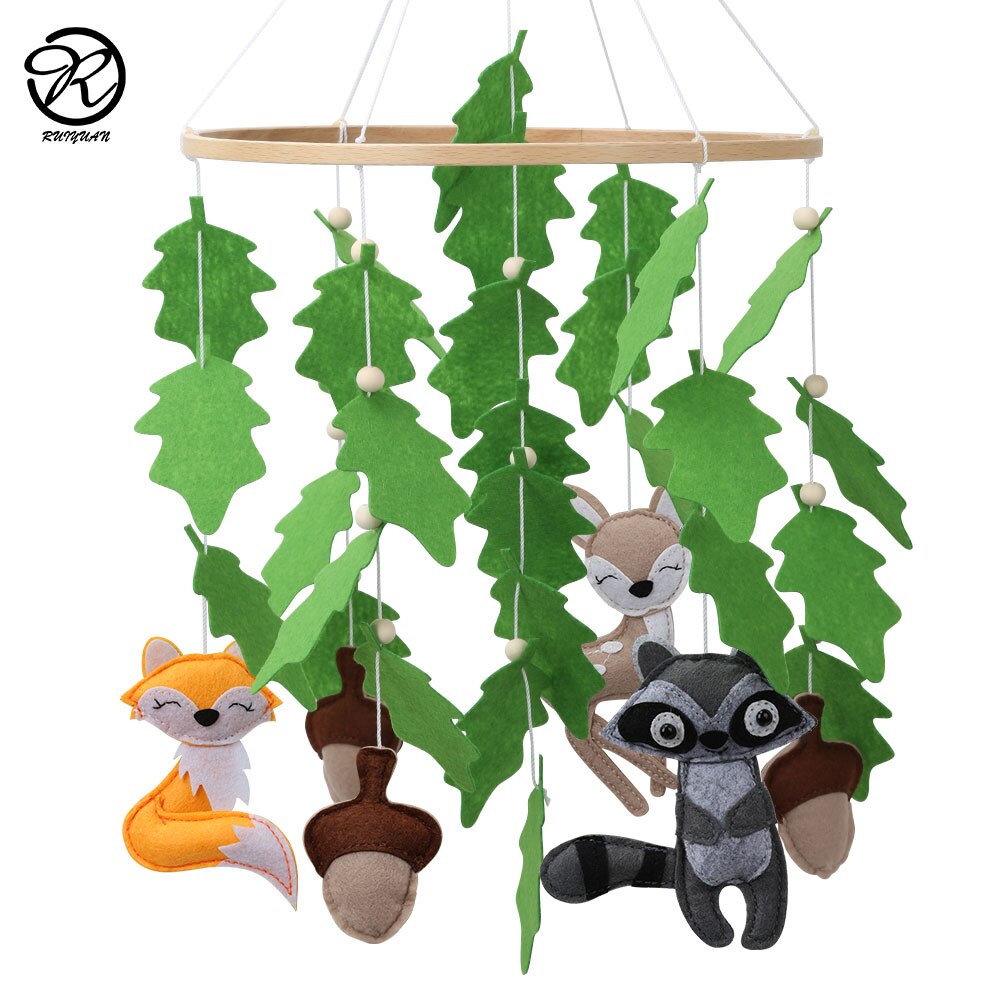 Woodland Felt Baby Nursery Mobiles Forest Animals Baby Crib Mobile: Default Title