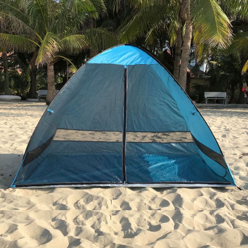 Anti-Muggen Strand Schaduw Tent Met Uv Bescherming Automatisch Camping Outdoor Draagbare Strand Tent Met Mesh Gordijn – Grandado