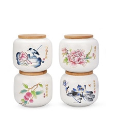 24 kleuren chinese inkt stijl theedoos met deksel groene thee opslagblikken snoeppot kantoor thuis koffie container doos porselein