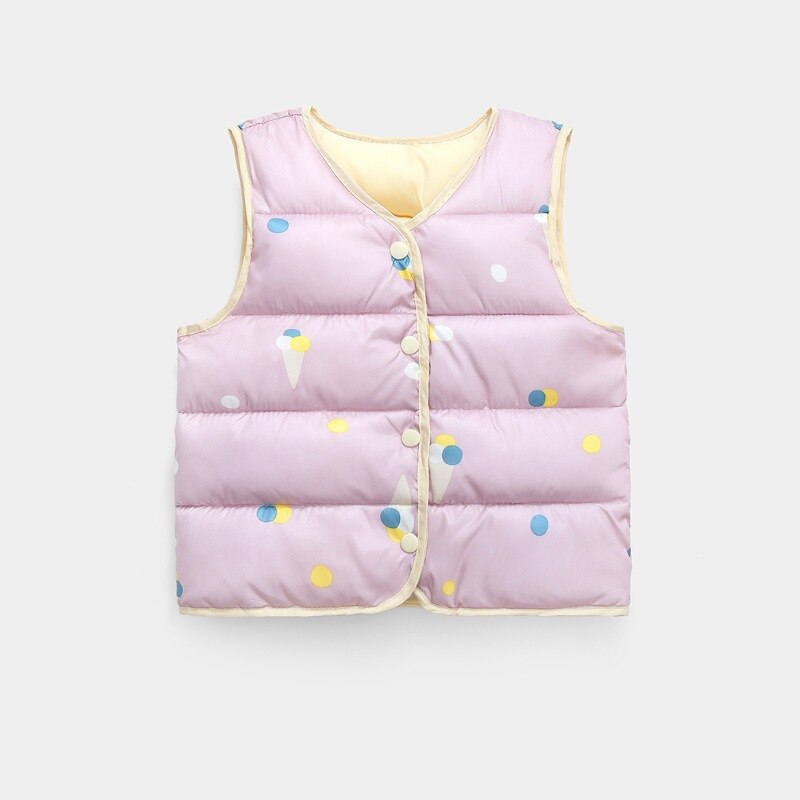 Mädchen Weste Herbst Winter freundlicher Kleidung Polka-Punkt Mantel für Gril Baumwolle Mädchen Weste warm Punkt Jacken für freundlicher kleidung: Violett / 8