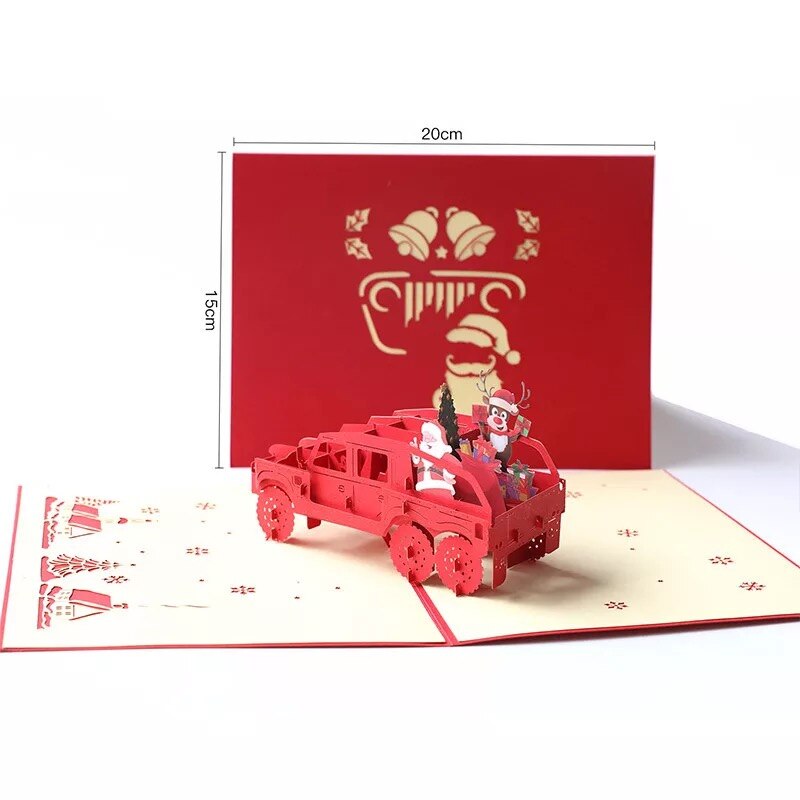 3D Merry Christmas Small Greeting Cards Kids Mini Christmas Greeting Cards Year Postcard Card Xmas Party