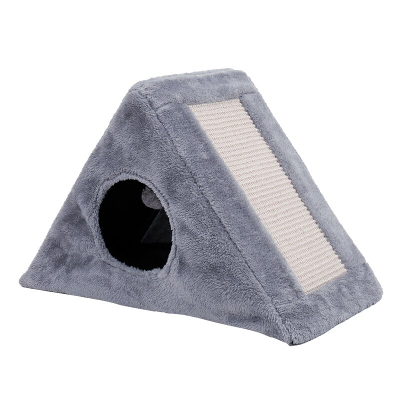 Hauska kissa raaputustaulu luonnollinen kissa kiinni kissa hauska lelu kissa harmaa telapuu puu naarmuuntunut sakset puu pieni talo