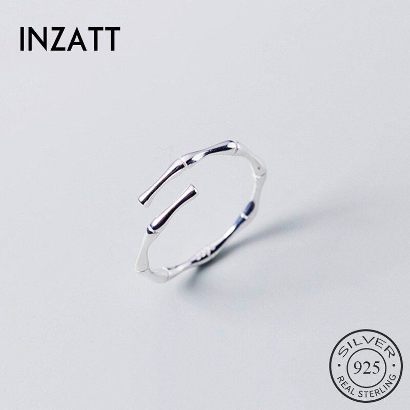 INZATT Real 925 Sterling Silver Plant Opening Ring Voor Mode Vrouwen Bamboe Knoop Fijne Sieraden Minimalistische Accessoires